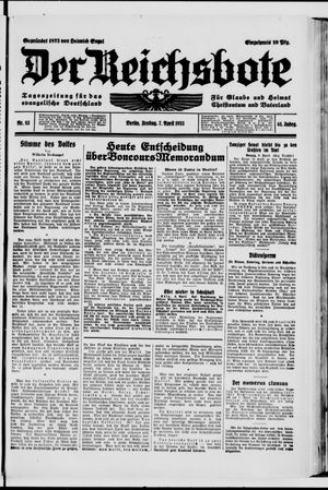 Der Reichsbote vom 07.04.1933