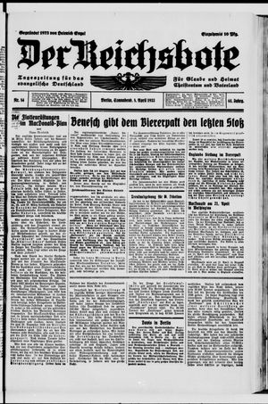 Der Reichsbote on Apr 8, 1933