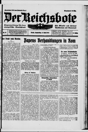 Der Reichsbote vom 13.04.1933