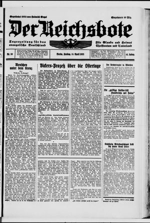 Der Reichsbote vom 14.04.1933