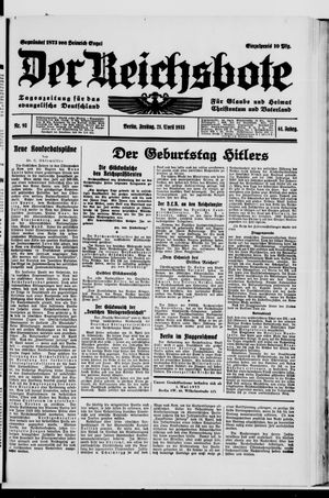 Der Reichsbote on Apr 21, 1933