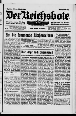 Der Reichsbote on Apr 26, 1933