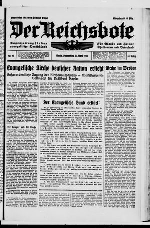 Der Reichsbote on Apr 27, 1933