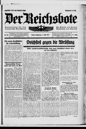 Der Reichsbote on May 11, 1933