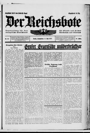 Der Reichsbote vom 13.05.1933