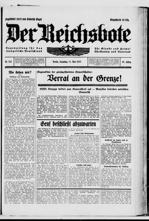 Der Reichsbote vom 14.05.1933