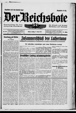 Der Reichsbote vom 19.05.1933