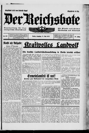 Der Reichsbote vom 21.05.1933