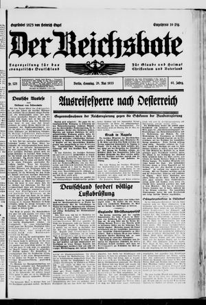 Der Reichsbote vom 28.05.1933