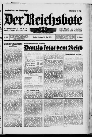 Der Reichsbote vom 30.05.1933