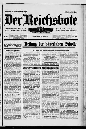 Der Reichsbote vom 02.06.1933