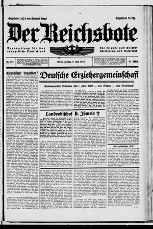 Der Reichsbote vom 09.06.1933