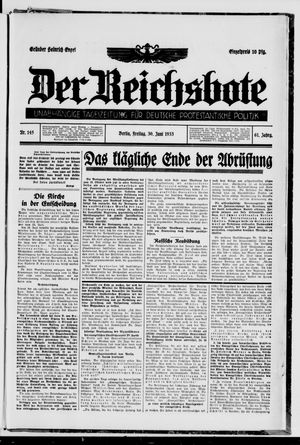Der Reichsbote vom 30.06.1933