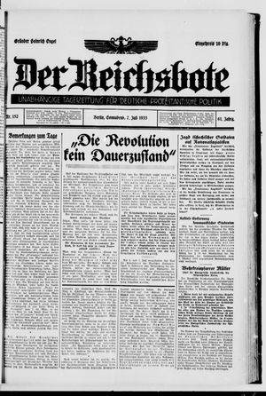 Der Reichsbote on Jul 8, 1933