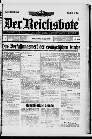 Der Reichsbote vom 16.07.1933