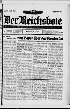 Der Reichsbote vom 21.07.1933