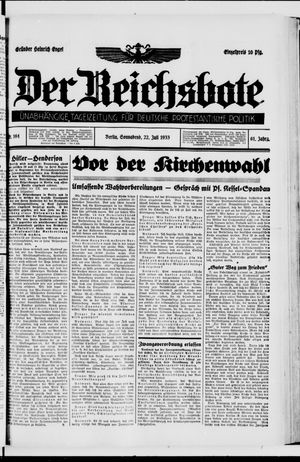 Der Reichsbote vom 22.07.1933