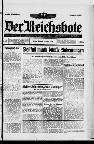 Der Reichsbote on Aug 2, 1933
