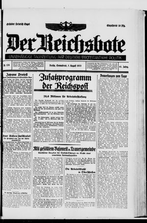 Der Reichsbote vom 05.08.1933