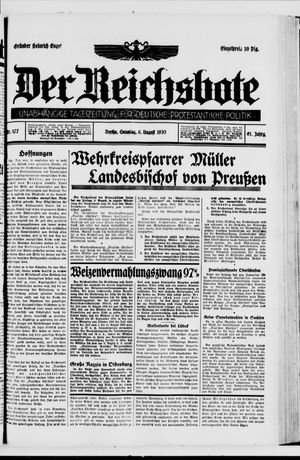 Der Reichsbote vom 06.08.1933