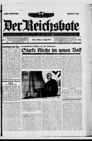 Der Reichsbote vom 11.08.1933