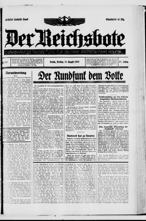 Der Reichsbote vom 18.08.1933