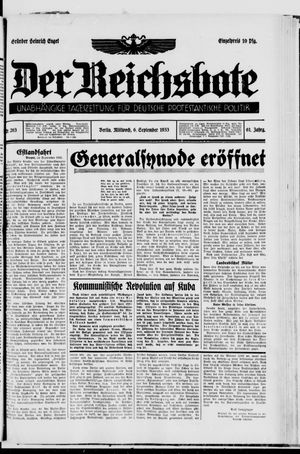 Der Reichsbote vom 06.09.1933