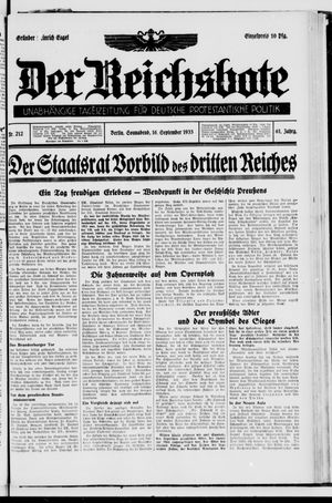 Der Reichsbote vom 16.09.1933