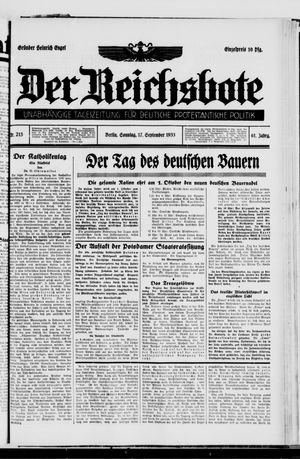 Der Reichsbote vom 17.09.1933
