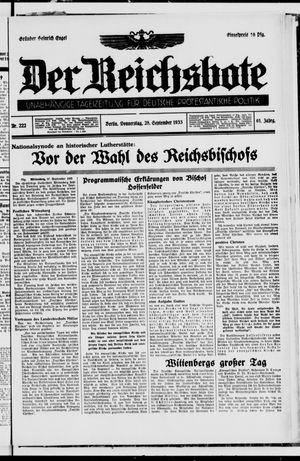 Der Reichsbote vom 28.09.1933