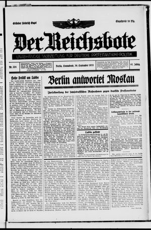 Der Reichsbote vom 30.09.1933