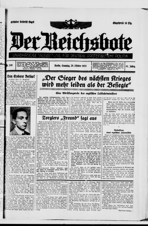 Der Reichsbote vom 29.10.1933