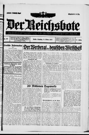 Der Reichsbote vom 31.10.1933