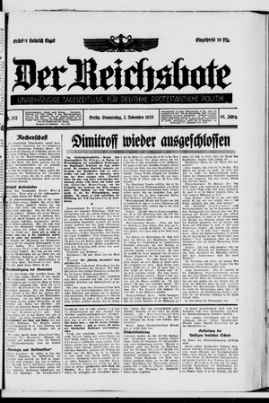 Der Reichsbote on Nov 2, 1933