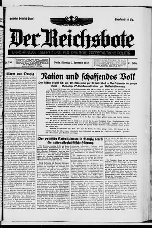 Der Reichsbote vom 07.11.1933