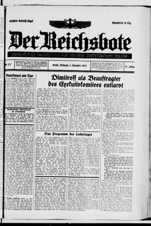 Der Reichsbote vom 08.11.1933