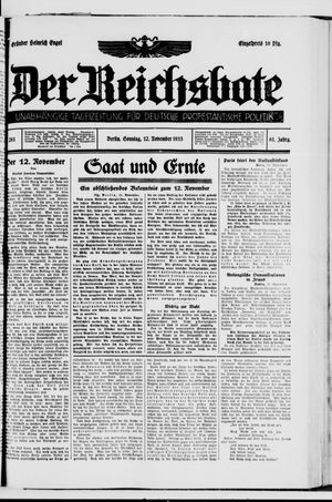 Der Reichsbote vom 12.11.1933