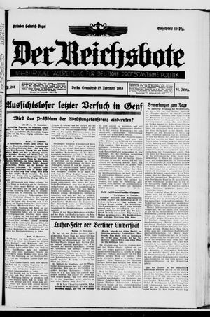 Der Reichsbote vom 18.11.1933