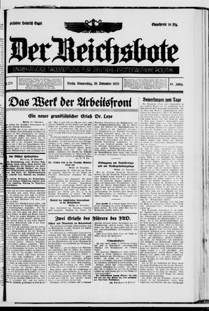 Der Reichsbote vom 30.11.1933
