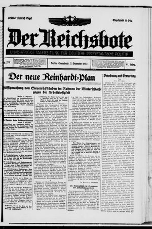 Der Reichsbote vom 02.12.1933