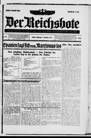 Der Reichsbote vom 06.12.1933