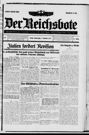 Der Reichsbote on Dec 7, 1933