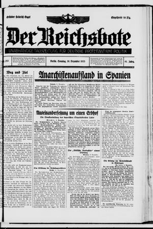 Der Reichsbote vom 10.12.1933
