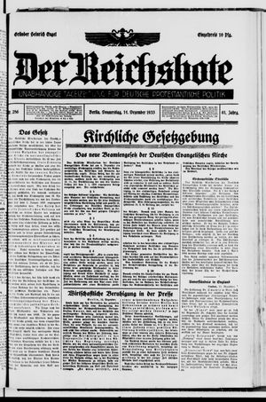 Der Reichsbote vom 14.12.1933