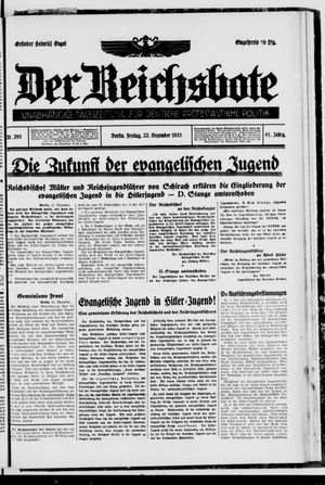 Der Reichsbote vom 22.12.1933