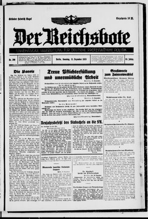 Der Reichsbote vom 31.12.1933