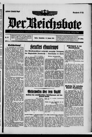 Der Reichsbote vom 13.01.1934