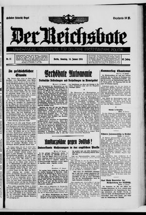 Der Reichsbote vom 14.01.1934