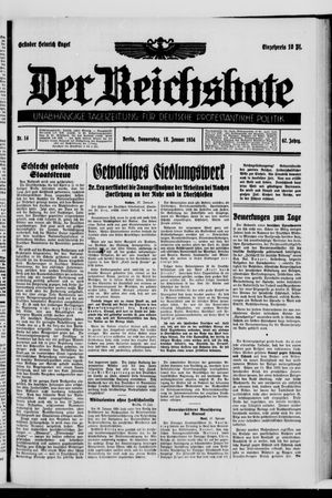 Der Reichsbote vom 18.01.1934