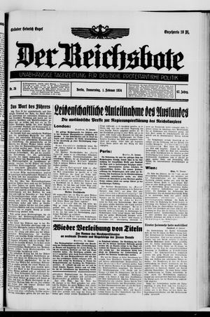 Der Reichsbote vom 01.02.1934